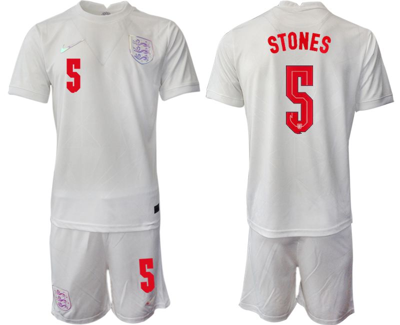Men 2022 World Cup National Team England home white #5 Soccer Jersey